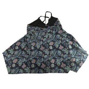Floral Black Halter Romper With Inner Lining By Anna Nicole - Size 22W